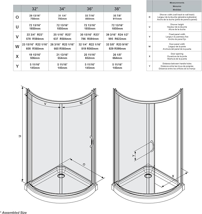 OVE Decors Breeze 38 in. Corner Shower, With Included Base, Clear Glass and Chrome Finish