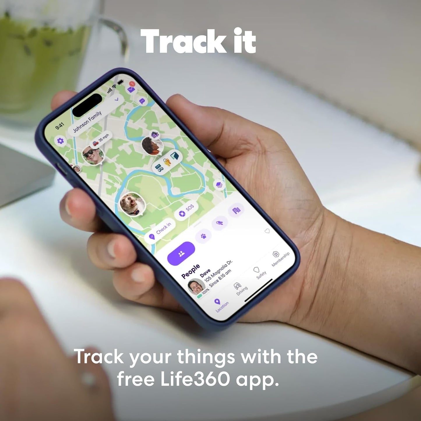 Bluetooth Tracker and Item Locator for Keys Bags and More Compatible with iOS and Android 1-Pack Black