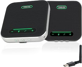 Wireless Conference Speaker and Microphone, 2-in-1 Daisy Chain Bluetooth Speakerphone with 4 Mics Arrays and 360° Voice Pickup and Noise Reduction,Bluetooth/USB/Dongle connection Methods for 30 People - Image 1