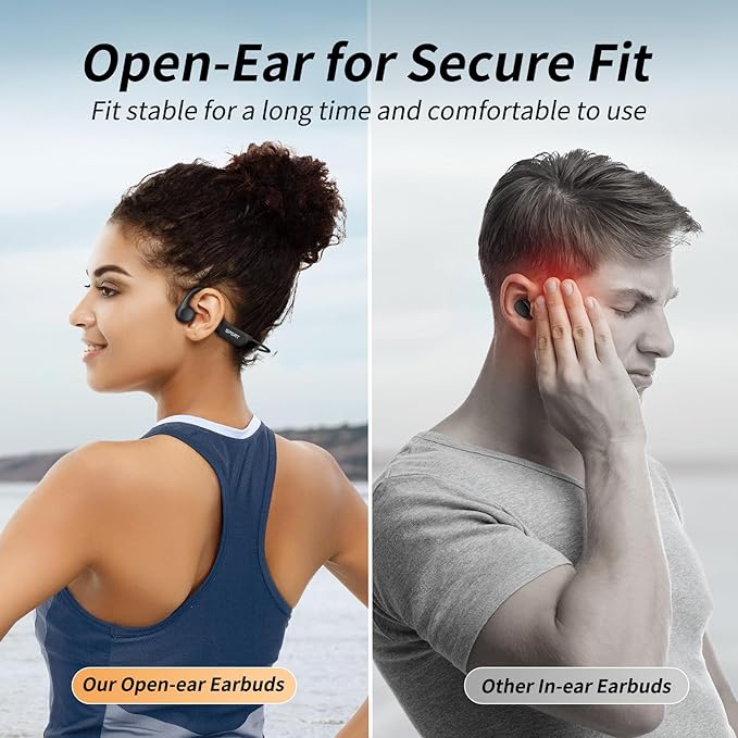 CXK Bone Conduction Headphones Bluetooth 6.0 Open Ear Headphones with Mic, Premium Loud Sound 10Hrs Playtime Bluetooth Headphones, IPX6 Waterproof Sports Headset for Running, Cycling, Walking