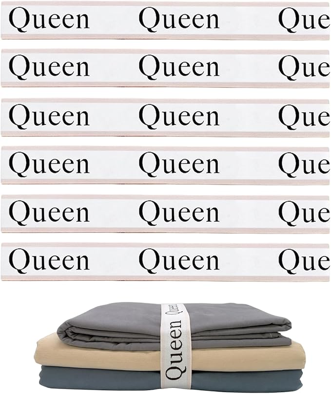 6 Pieces Bed Sheet Organizer Bands, Sheet Organizers and Storage Label Bands, Sheets Organizer for Closet, Sheet Label for Bedding, Sheet Keepers Linen Labels Bedding Bands (Pink, 6Pcs Queen)
