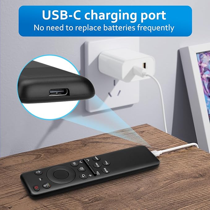Rechargeable Voice Remote for Samsung-TV-Remote-Control-Replacement Compatible with Samsung Smart Frame Curved QLED TVs