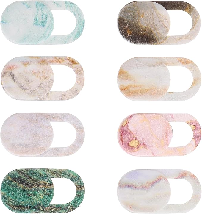 8PCS Laptop Camera Cover Slide, Marble Webcam Cover Slide Phone Camera Cover, Ultra-Thin Computer Camera Cover Slide Blocker Slider Privacy Cover for Laptop Desktop PC Tablet(Marble)