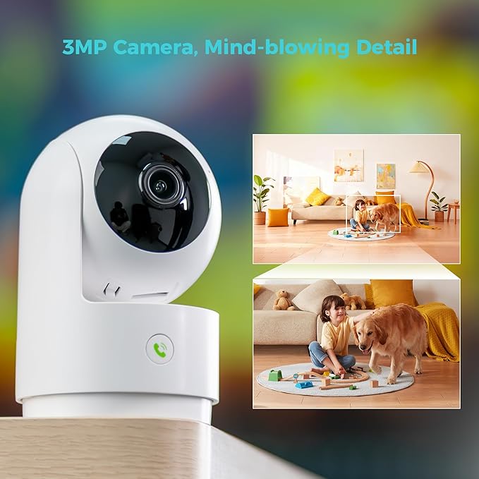 Vicohome 2K Indoor Camera, 5GHz Wi-Fi, Plug-in, AI Tracking, Home Security, Pet/Baby Monitor, 360° View Pan/Tilt, Two Way Audio, Night Vision, Easy to Setup, Audible Alarm, 180 Days Exchange Policy