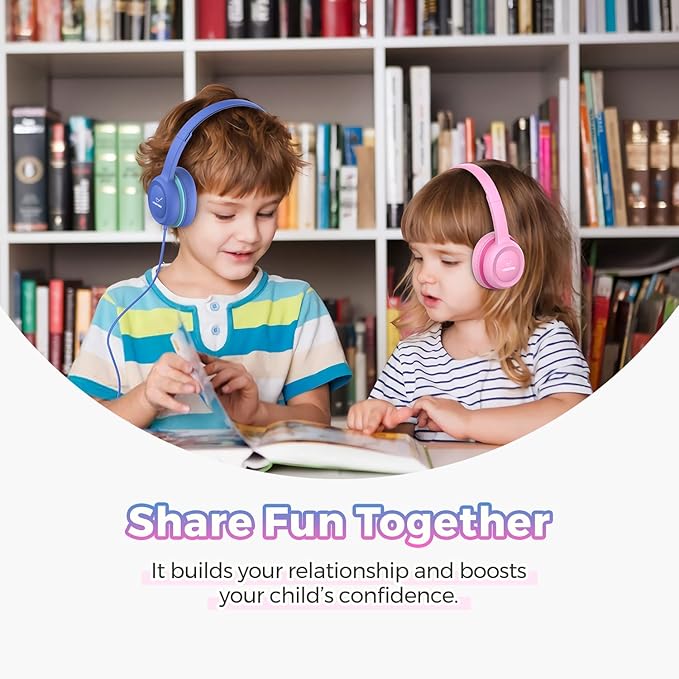 Kids Headphones with 85dB Volume Limit,On Ear Headphones,Adjustable and Flexible for Toddlers to Adults,Suit for School Classroom Students Teens Children