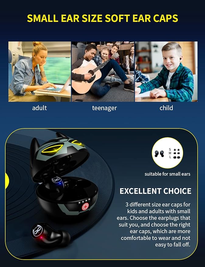 Wireless Earbuds Bluetooth, Wireless Earbuds for Kids Bluetooth 5.1 Waterproof in-Ear Headphones with Mic and Charging Case, Deep Bass Touch Control 36H Playtime Headset for School.