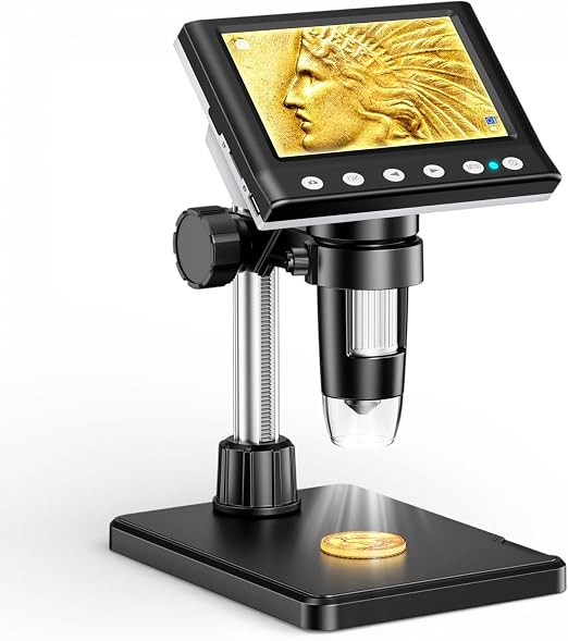 4.3" LCD Digital Coin Microscope with LED Light