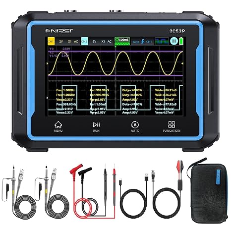【FNRSI 2C53P Plus Upgraded with Carrying CASE】 3in1 Oscilloscope/Multimeter/DDS Signal Generator Tablet Touch Screen Portable Digital Automotive Oscilloscope 2 Channel 50MHz Bandwidth 250Ms/S Counts - Image 5
