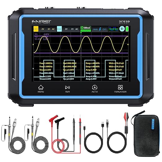 【FNRSI 2C53P Plus Upgraded with Carrying CASE】 3in1 Oscilloscope/Multimeter/DDS Signal Generator Tablet Touch Screen Portable Digital Automotive Oscilloscope 2 Channel 50MHz Bandwidth 250Ms/S Counts - Image 6