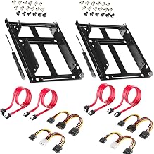 2 Pack SSD/HDD Metal Mounting Bracket kit 2.5 to 3.5, Convert Any 2.5 inch Solid State Drive/HDD Into One 3.5 inch Drive Bay - Image 1