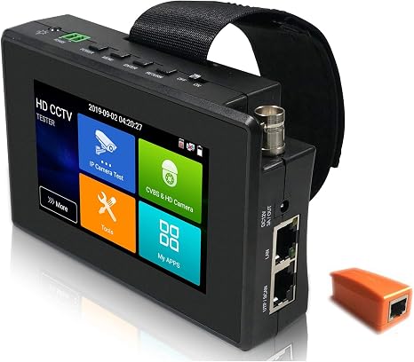EVERSECU 5 in 1 CCTV Tester Support Up to 4K IP Camera & 720P/1080P/3mp/4mp/5 Megapixel AHD, TVI, CVI & CVBS Analog Camera, 4" Touch Screen Security Video Monitor, POE Out, IP Scan, UTP Cable Test