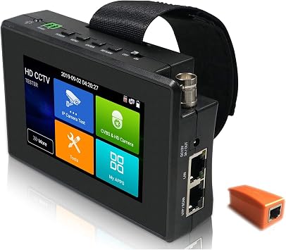 EVERSECU 5 in 1 CCTV Tester Support Up to 4K IP Camera & 720P/1080P/3mp/4mp/5 Megapixel AHD, TVI, CVI & CVBS Analog Camera, 4" Touch Screen Security Video Monitor, POE Out, IP Scan, UTP Cable Test
