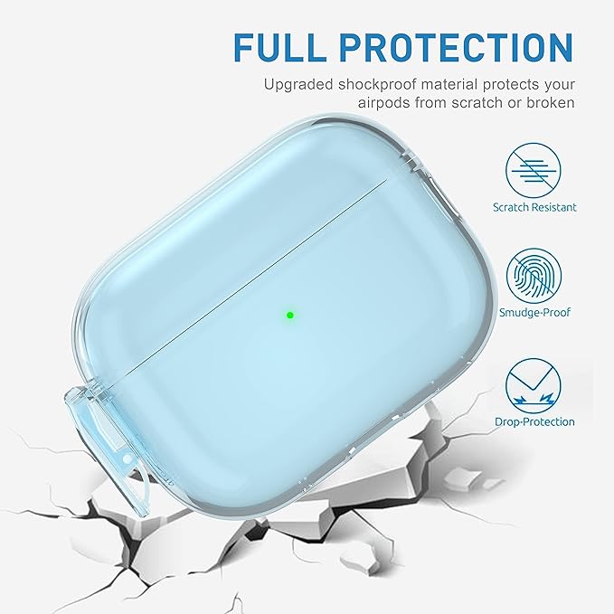 Valkit Compatible Airpods Pro 2 Case Clear with Lock, Shockproof AirPods Pro 2nd/1st Generation Case Soft Transparent Protective Cover with Lanyard iPods Pro 2 Skin for Airpods Pro 2nd/1st Gen