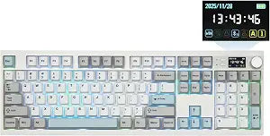 EPOMAKER QK108 Full Size Mechanical Keyboard with Screen & Knob, 8000mAh