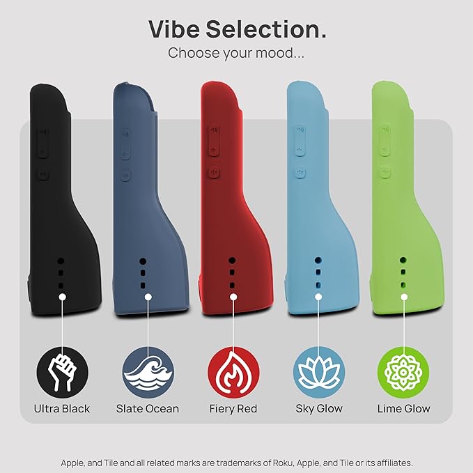 GripStand™ Roku Voice Remote Cover: Stand Up Design, Enhanced Grip, Silicone Case: Fits TV Streaming Stick Plus 2025 4K/HD/HDR, Compatible with AirTag and TileMate, Slate Ocean by 73&Sunny