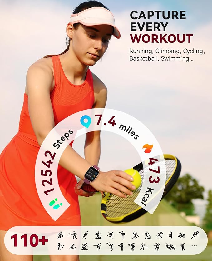 Smart Watch for Women Men- Answer/Make Call, 2025 IP68 Waterproof Fitness Step Sleep Tracker Watch with Monitor Activity Counter Smartwatch for Andriod iPhone iOS Samsung Compatible