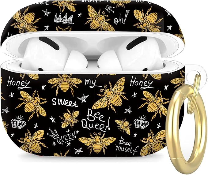 Compatible with Airpod Pro 2nd/1st Generation,360° Full Protection Cover for Girl Women,Cute Accessories Hard Case Portable & Shockproof for Airpod Pro 2nd Charging Case 2023/2022/2019(Bee)