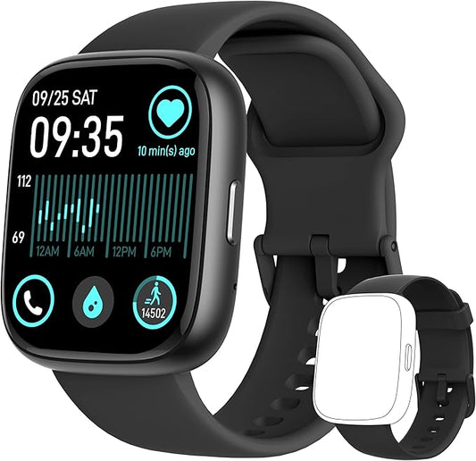 Smart Watch for Women Men Android & iPhone [2 Bands, 44mm case], Alexa Built-in, 1.83'' Smartwatch Make/Answer Call, HR SpO2 Sleep Stress Monitor Fitness Tracker, IP68 Waterproof Step Counter Watch