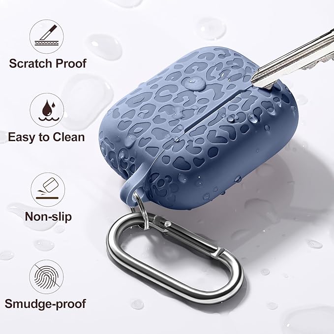 Fashion Engraving Leopard Case Compatible for Airpods Pro 2 Case Cover 2022/Airpod Pro Case Cover,Soft Silicone for Airpods Pro 2nd Generation Case,Front LED Visible