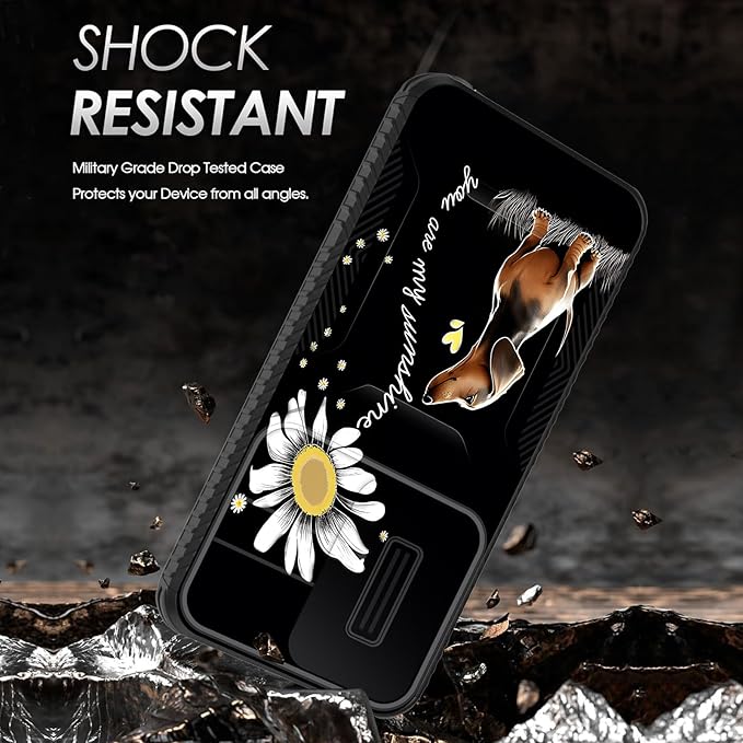 for Galaxy S25 FE Case Built in Slide Camera Lens Cover,Heavy Duty Shockproof Protection Dual Layer Case for Samsung Galaxy S25 FE 6.7" 2025,You are My Sunshine Dachshund