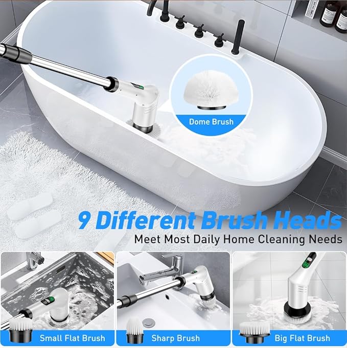 Household Cordless Spin Scrubber Kitchen Hair Brushes Bathroom Broom Toilet Mops Electric Multipurpose Cleaning Brush