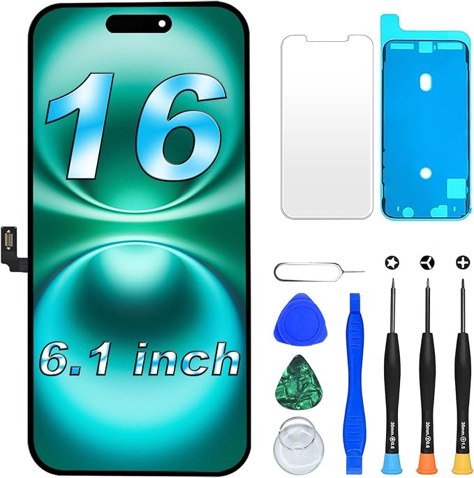 DIGI4U LCD for iPhone 16 Screen Replacement, 6.1''[3D Touch][Small Notch] Screen for iPhone 16 Display Digitizer Assembly, with Repair Tools for iPhone 16 LCD