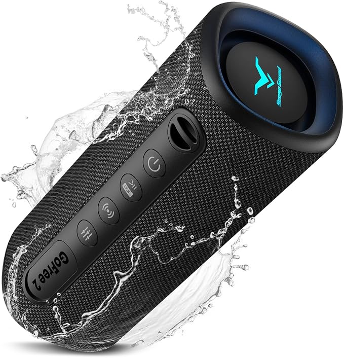 StageSound Portable Bluetooth Speaker, IP67 Waterproof, Dustproof, Black