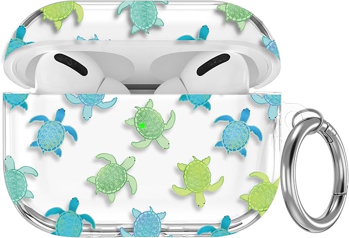 Maxjoy for AirPods Pro 3rd Generation Case, Clear AirPods Pro 3 Case for Women Girly Cute Soft AirPod Pro 3 Cover with Keychain Strap for AirPod Pro 3rd Gen Cover 2025, Turtle