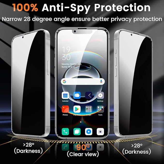 3+3 Pack Privacy Screen Protector for iPhone 16e 6.1-Inch with 3 Pack Camera Lens Protector, Anti Spy Tempered Glass Film 9H Hardness Bubble Free Case Friendly