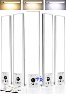 EZVALO 5-Pack 10inch Under Cabinet Lighting, 2400mAh Rechargeable Motion Sensor Light, Magnetic Closet Lights with Dimmable & 3 Color Temps, Wireless Motion Activated Lights with Remote for Kitchen - Image 1