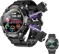 Smart Watch with Earbuds, for iOS Android Phone,3 in 1 Round Fitness Tracker, 1.52 Inch Full Touch Screen, Answer/Make Calls, for Men and Women, Sleep Monitor, Motion Long Standby, Music Player - Image 1