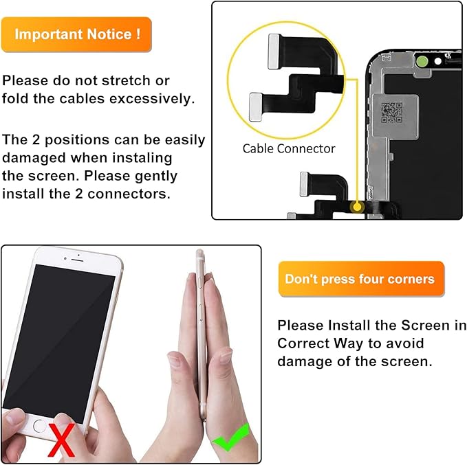 LL TRADER Screen Replacement for iPhone Xs LCD 5.8'' Retina FHD Display COF Touch Screen Digitiser with Repair Tool Kits, Waterproof Tape, Screen Protector