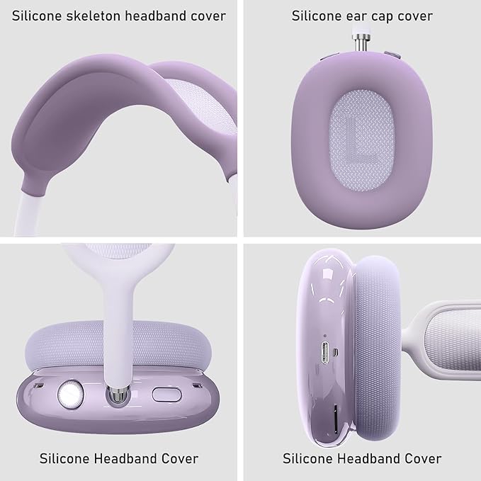 for AirPods Max case Cover,Anti-Scratch Ear Pad Case Cover/Ear Cups Cover/Headband Cover for AirPods Max. Clear Soft TPU and Silicone,Skin Scratch Proof.