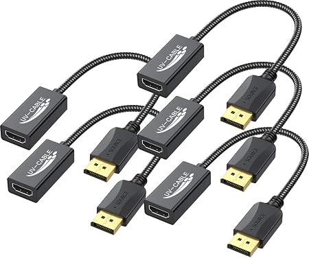 DisplayPort to HDMI Adapter 4K, 5-Pack, Unidirectional