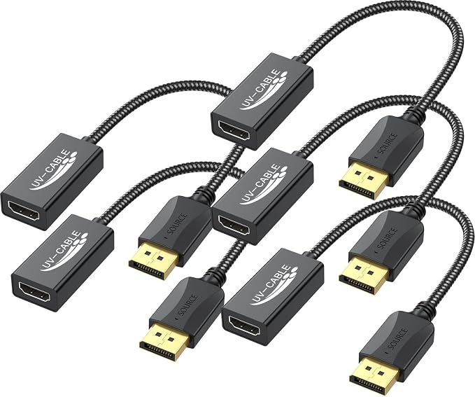 DisplayPort to HDMI Adapter 4K, 5-Pack, Unidirectional