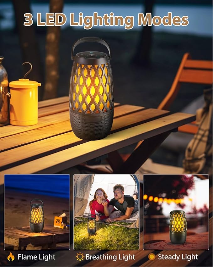 Bluetooth Speaker - Waterproof with LED Lights for Party, Pool, Patio, Porch - Multi-Sync Wireless Speaker with Stereo Sound