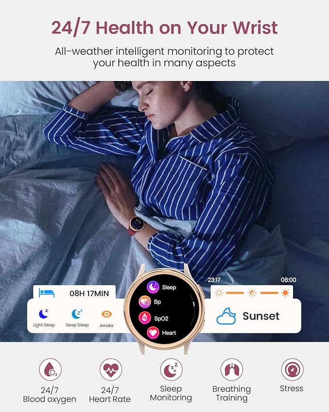 Smart Watches for Women & Men (Answer/Make Calls), Activity Smart Watch with 24/7 Heart Rate, Sleep Monitor, 400+ Watch Face, 70+ Sport Modes, Waterproof Fitness Tracker Smartwatchfor Android & iPhone