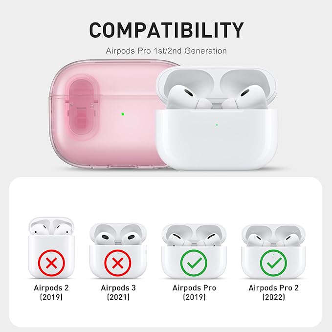 Valkit Compatible AirPods Pro Case, Clear with Cleaner Kit, Soft TPU Protective Cover, Shockproof for AirPods Pro Gen 2/1