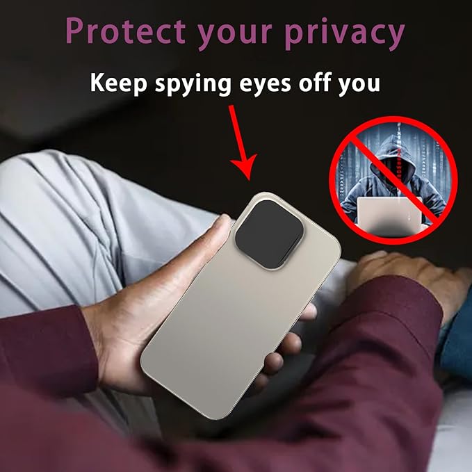 Phone Camera Lens Cover Compatible for Phone 15 Pro/ 15 Pro Max,Camera Lens Protector to Protect Privacy and Security,Strong Adhesive Black-2 Pack