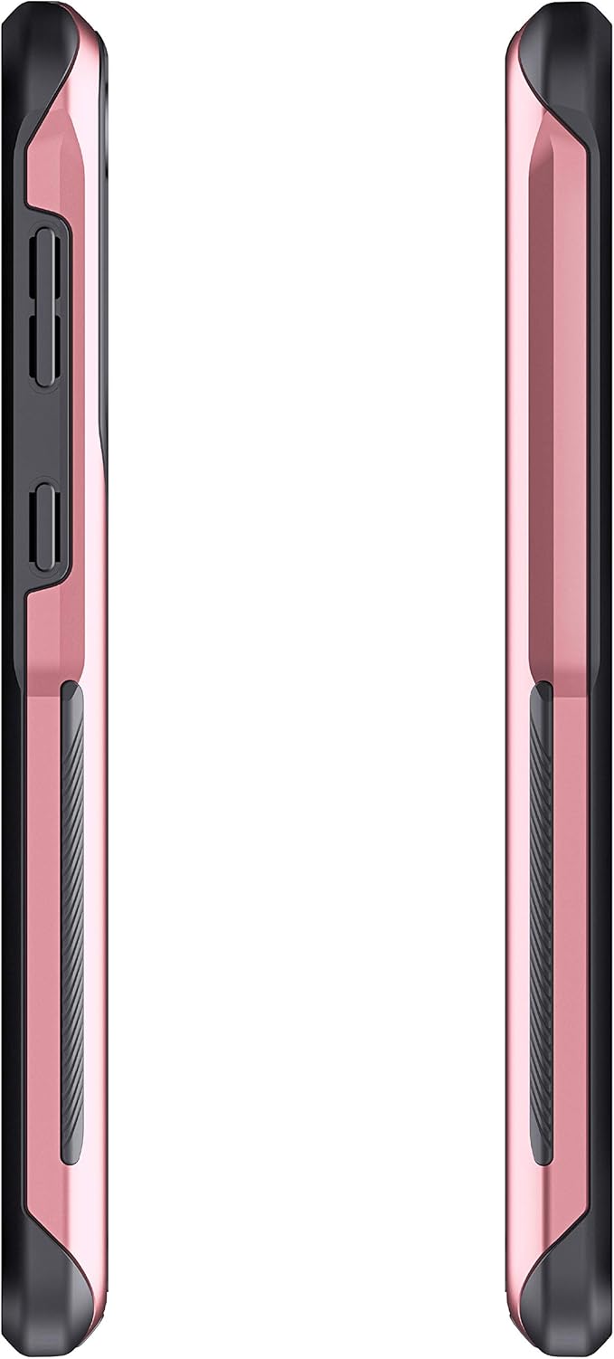 Ghostek ATOMIC slim Designed for Samsung Galaxy S21 Plus Case with Protective Aluminum Metal Bumper and Clear Back Design Heavy Duty Shock-Absorbent Protection for 2021 S 21+ 5G (6.7in) (Phantom Pink)