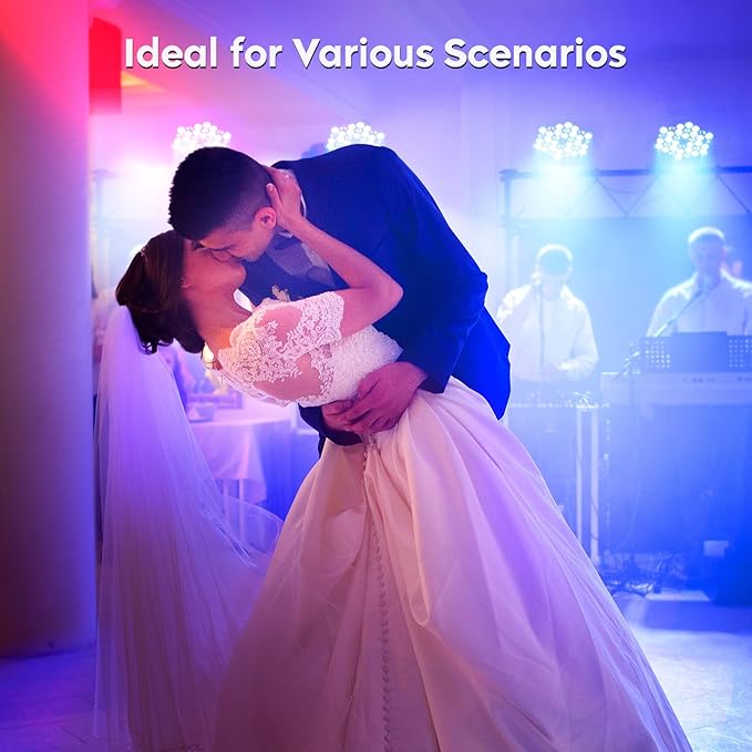 HOLDLAMP Rechargeable Par Lights 36W RGB Battery Powered, Wireless LED Par Lights DJ Uplights Sound Activated& Remote Control for Wedding Events Club Party Church Stage Lighting, 12 Pack