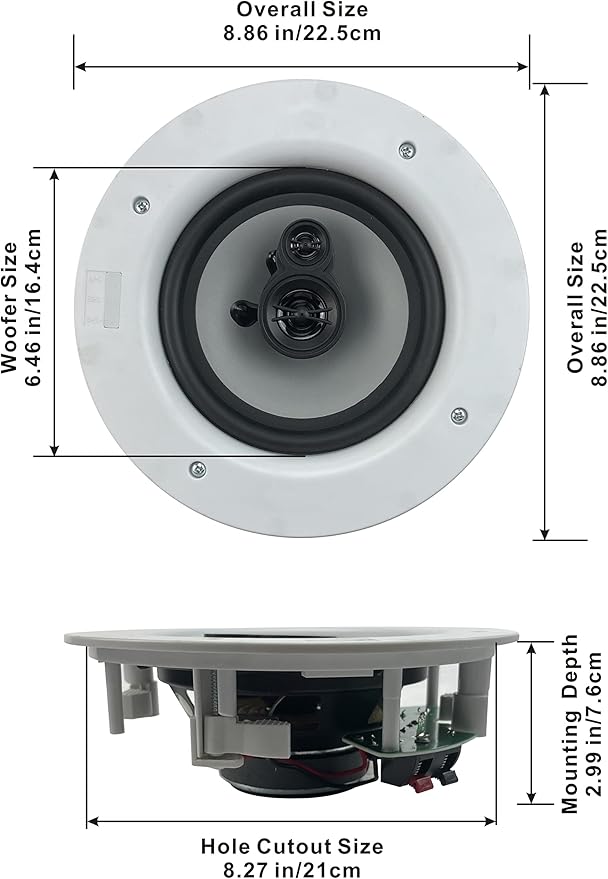 Acoustic Audio CSic64 Frameless 6.5" in Ceiling 5 Speaker Set 3 Way Home Theater Speakers, CSic64-5S