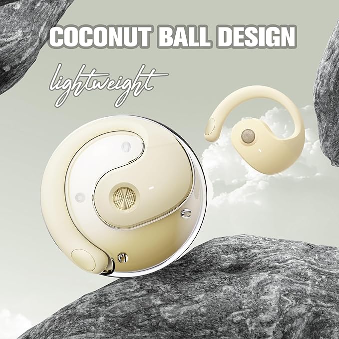 Out of Ear Open Ear Headphones Wireless Ear Hanging Bluetooth Headset, Air Bone Conduction Open Ear Earbuds, Skin Tone OWS Over the Ear Earbuds Open Ear Buds Not In Ear Outside the Ear Earphones