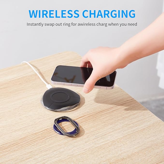 Magnetic Phone Ring Holder Stand for Mag Safe Finger Grip Adjustable Phone Ring Kickstand Mag Safe Accessories for iPhone 16/15/14/13/12 Series Removable for Wireless Charging