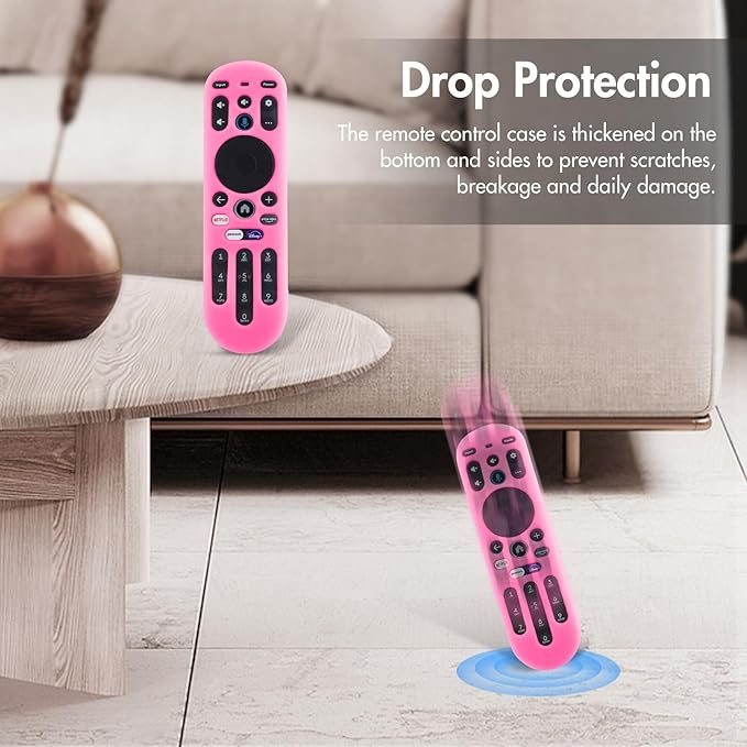 LEFXMOPHY Hot Pink Cover for Xumo MG3-R34010 PR1 TV Remote, Silicone Case for Pioneer Xfinity Spectrum Element 764f0000100 Remote Control Protector