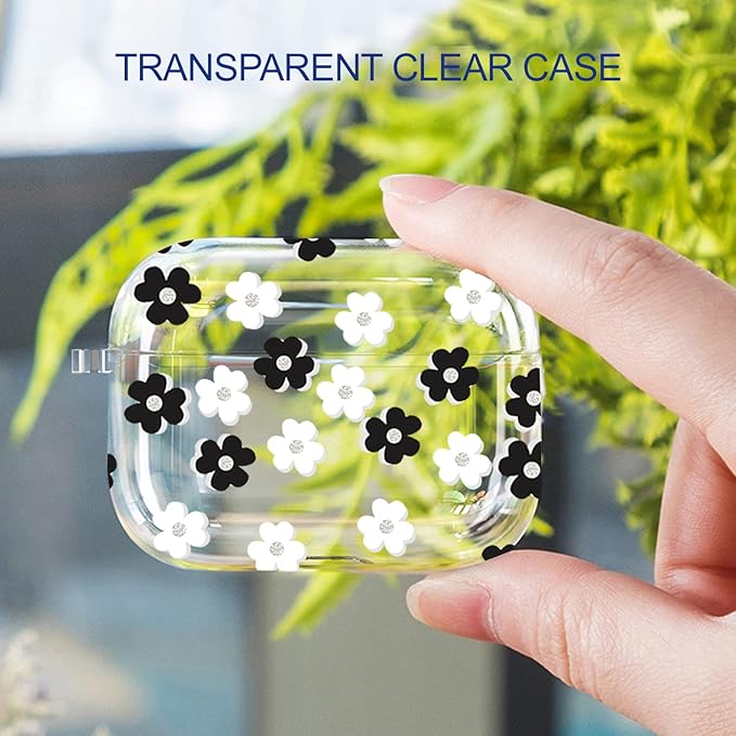 Maxjoy for AirPods Pro 2nd Generation Case, Clear AirPods Pro 2 Case for Women Girly Cute Protective AirPod Pro 2 Cover with Keychain Strap for AirPod Pro 2nd Gen Cover 2023/2022, Floral