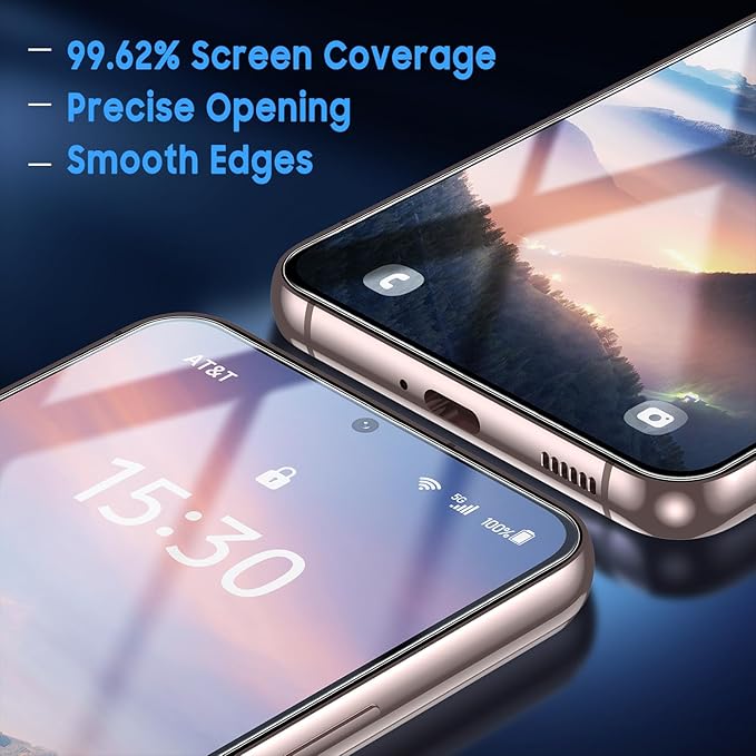 Uyiton UnBreak-Glass for Samsung Galaxy S22 Screen Protector, [Ultrasonic Fingerprint Support][Auto-Alignment Frame] Scratch-Resistant Bubble-Free S22 Screen Protector(, 2 Pack