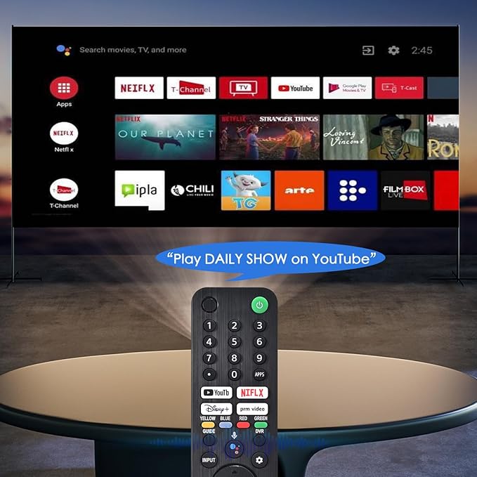 Voice Remote for Sony Smart TVs,RMF-TX520U Replacement Control for Sony Bravia Google 4K UHD LED LCD HD Smart TVs with YouTube, Disney+,Quick Link Buttons