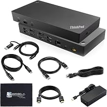 40AF0135US Docking Station Dual Monitor Hybrid USB-C with USB-A - 1 Year Warranty, Thinkpad Dock w/ 135W Adapter, HDMI, DisplayPort, USB-C Cable, Cloth - Laptop Docking Station (Renewed) - Image 1