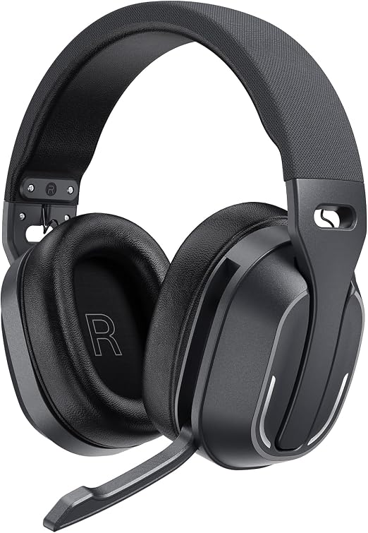 Over-Ear Headphones, 50H Playtime Headset with White Noise,Black